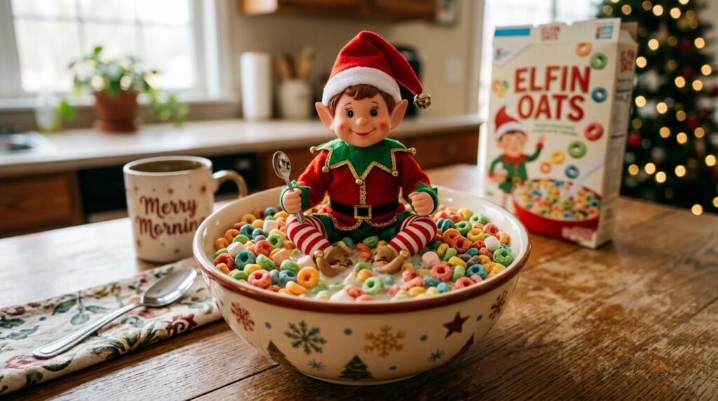'easy elf on the shelf flour snow angel